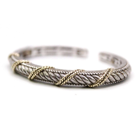 Judith Ripka Jewelry - Judith Ripka Sterling Silver rope detail hinged cuff bracelet